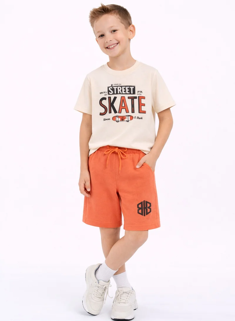 Victor And Jane  Boys Street Skate T-Shirt & Orange Shorts Set for Men | Best Price UAE